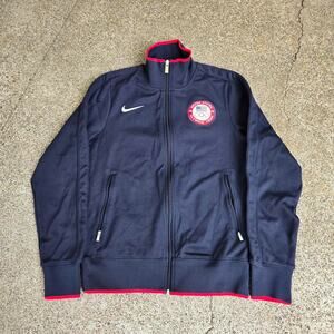 Y2k NIKE United States Olympic Team Logo Patch Athletic Zip Up Track Jacket S